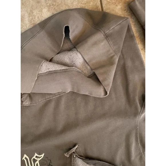 Mens Aeropostale Long Sleeve XL 3/4 Zip Warm Athletic Brown Logo With Pockets - Picture 4 of 10